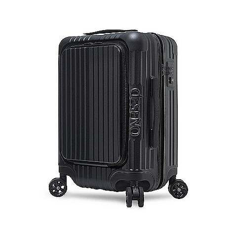 【deseno 迪森諾】尊爵傳奇V 20吋前開對開式拉鍊行李箱-亞光黑